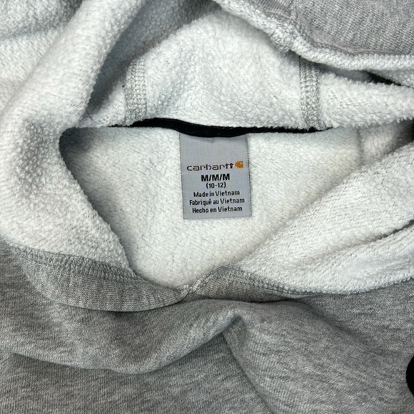 Carhartt Unisex Gray Hoodie- Size 10/12 Medium - Picture 13 of 13